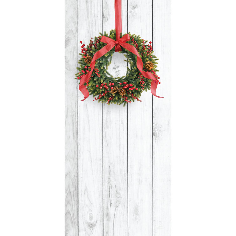 The Holiday Aisle® Adyson Christmas Wreath Garage Banner Door Mural